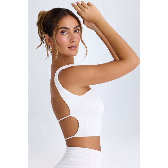 Oh Polly Choker-Detail Bandeau Top - XS - White - Picture 4 of 6